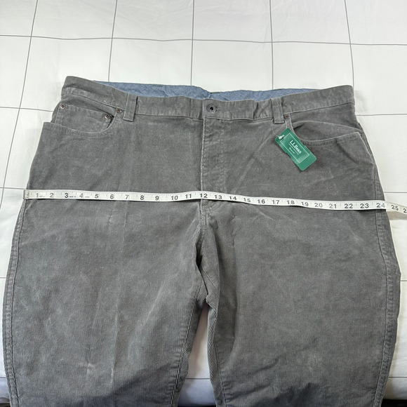 L.L.Bean Pants Men 44x30 Gray Stretch Country Corduroy Chino Standard Fit Casual - Picture 6 of 10